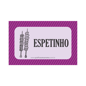 500 Fichas de Bar - Tam. 5x7,5cm - Duplex 250g - 4x0 cores (Espetinho ...