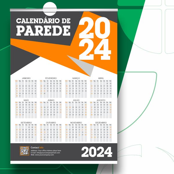 Gabarito Calendário 2022 Vertical Colorido 2 x 6 - Imagem Legal